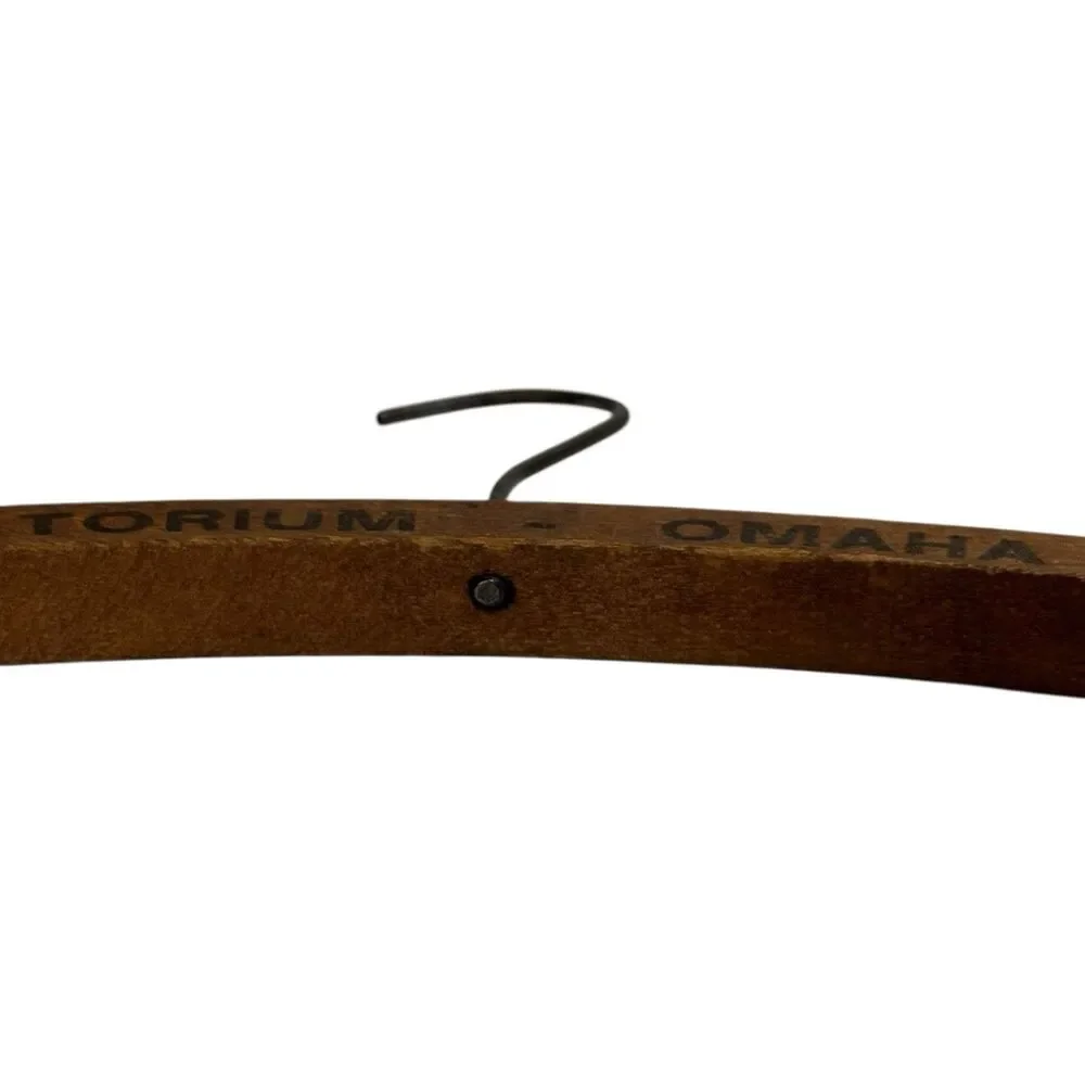 1900’s Pantorium Dry Cleaning Dyeing Omaha Wooden Rustic Clothes Hanger Advert
